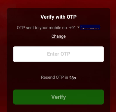 verify mobile number with otp in my11circle