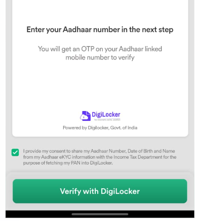 Verify your KYC with Digilocker.